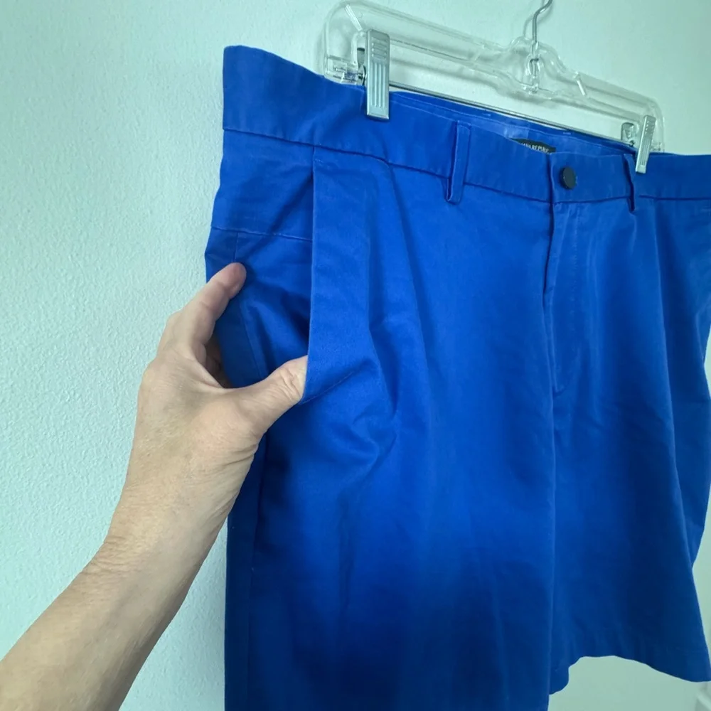 Banana Republic Shorts Mens 38 Aiden Chino Blue Khaki Flat Front